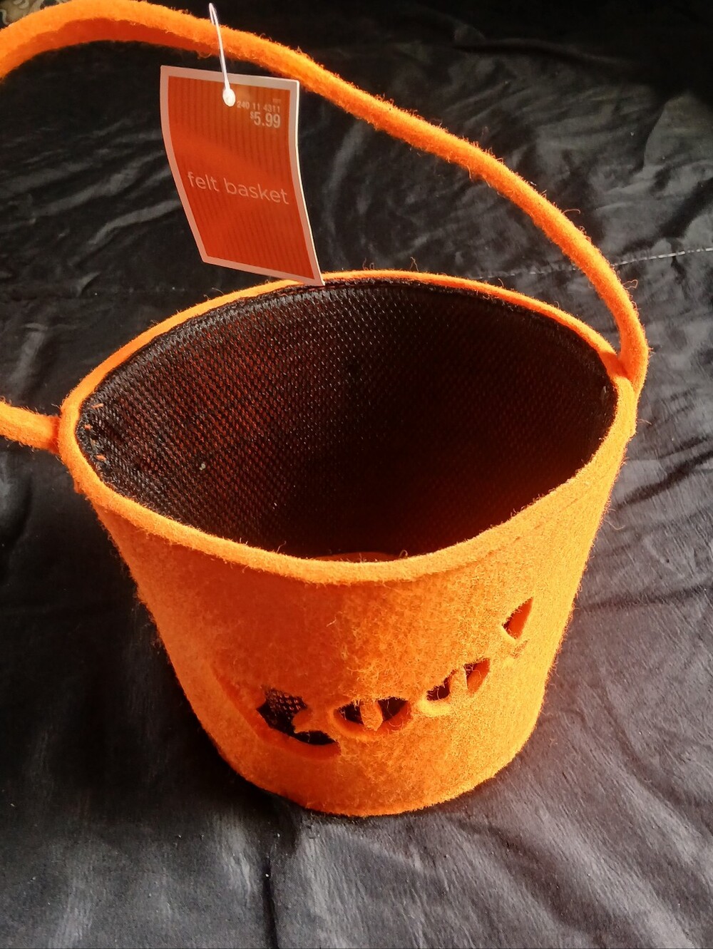 Felt Basket Party Bucket - Orange